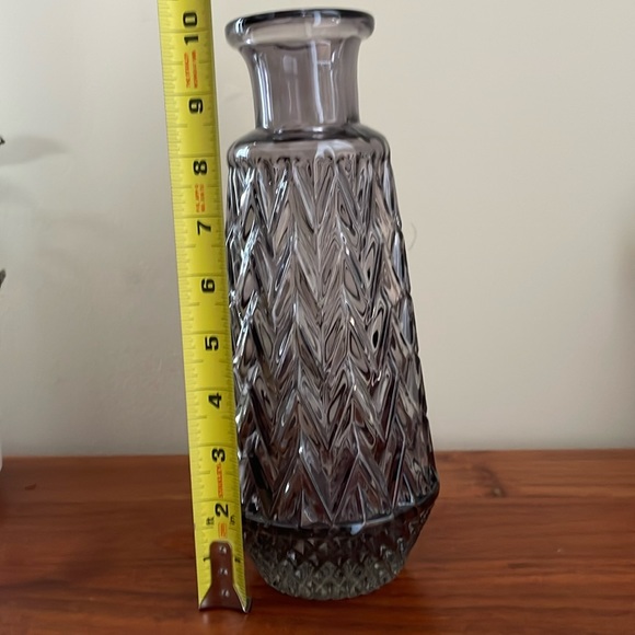 Vintage Smokey black grey vase Indiana anchor chevron minimalist - Picture 5 of 7